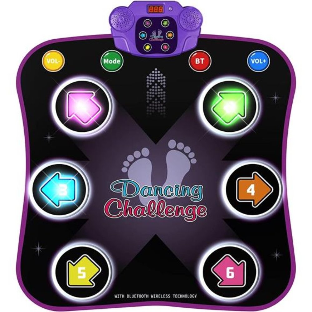 Dance Mat Toys for 3-12 Year Old Kids, Electronic Dance Pad w/ Light-up 6-Button